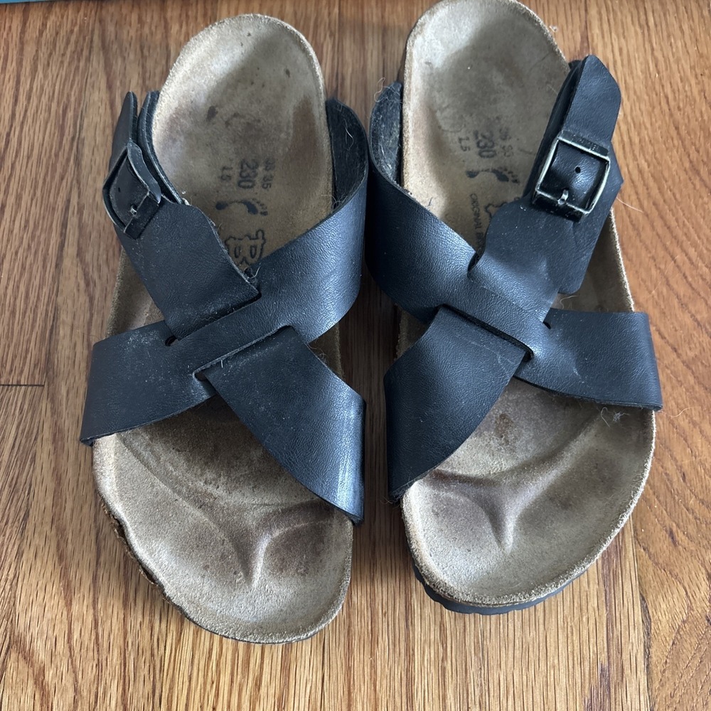 Birki's Birko Flor Cross Strap Sandals Black From‎ Birkenstock Slip Ons Size 6